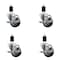 Service Caster 3'' Maroon Poly Swivel 1-1/2'' Expanding Stem Caster Set with Brake, 4PK SCC-EX20S314-PPUB-MRN-TLB-112-4 - alternate 1